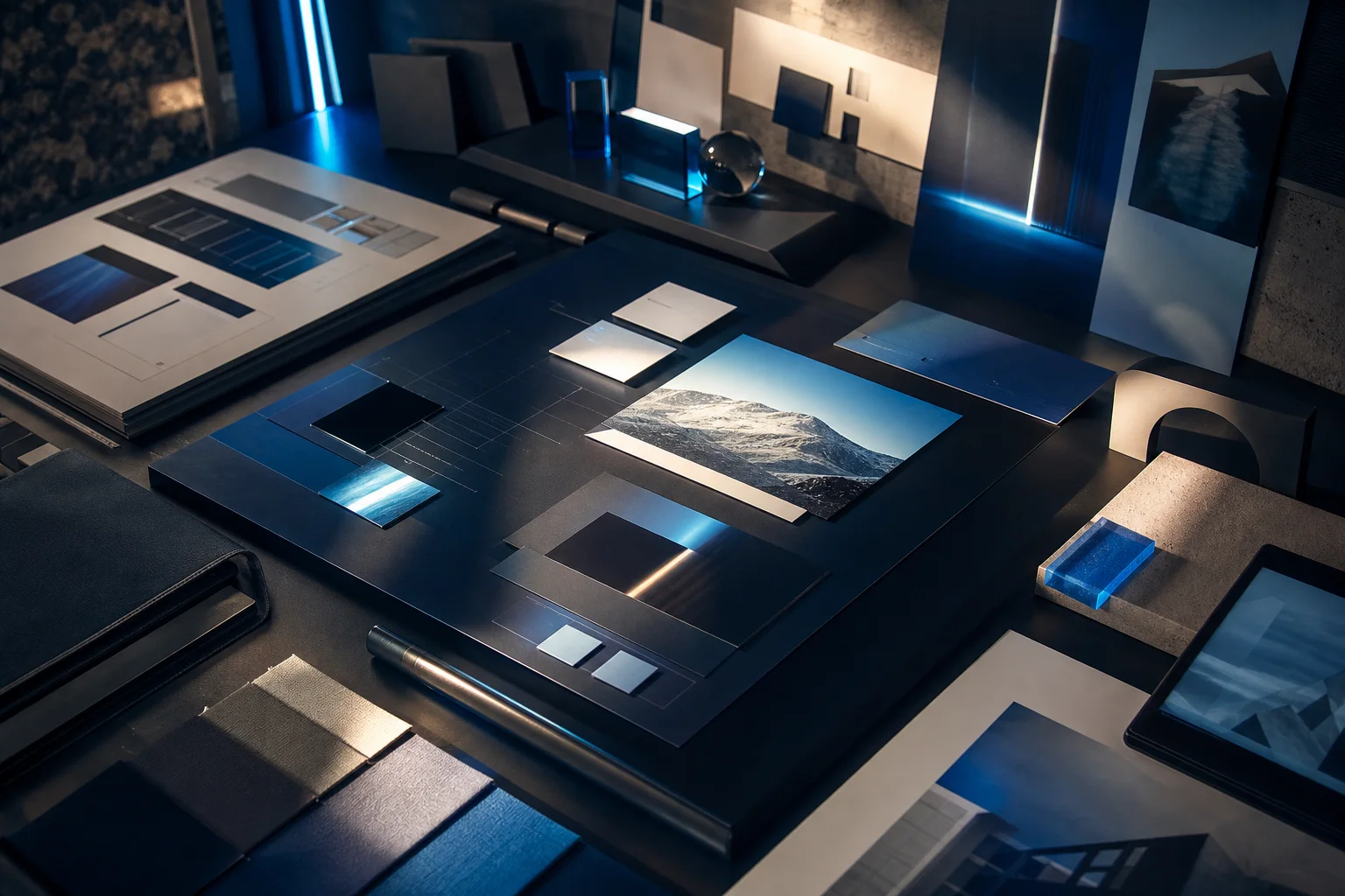 Art-directed digital product design workspace