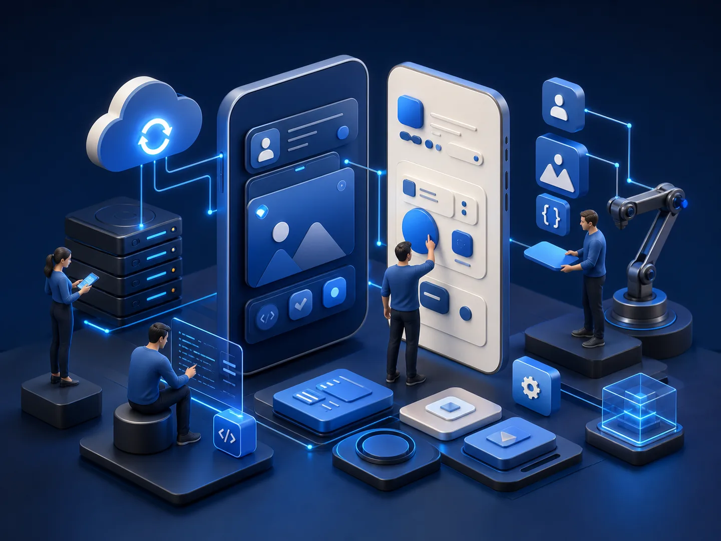 Mobile application development illustration